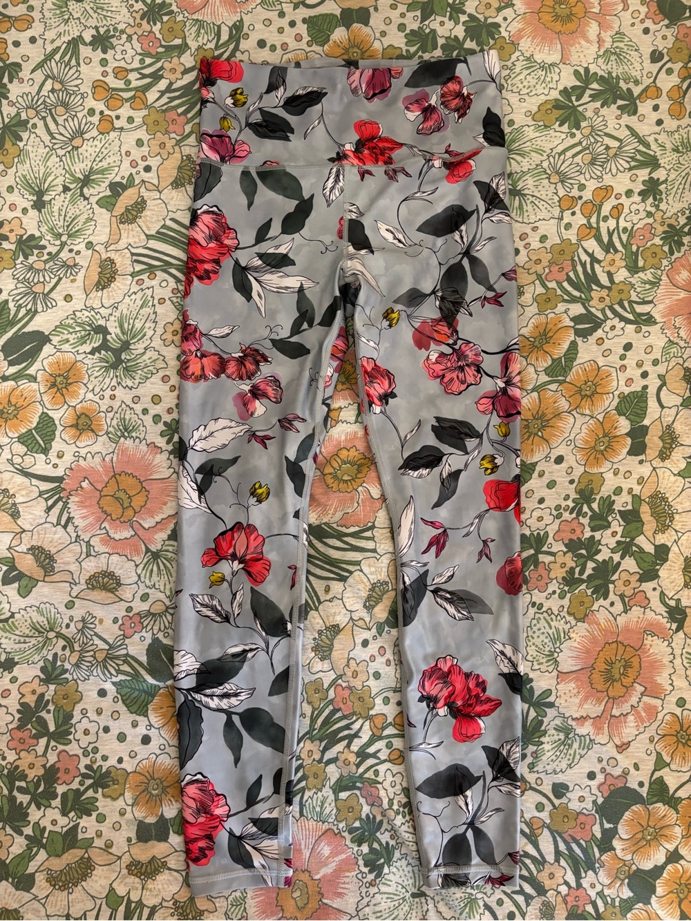 Athleta Elation Tights in Iris Floral Gray